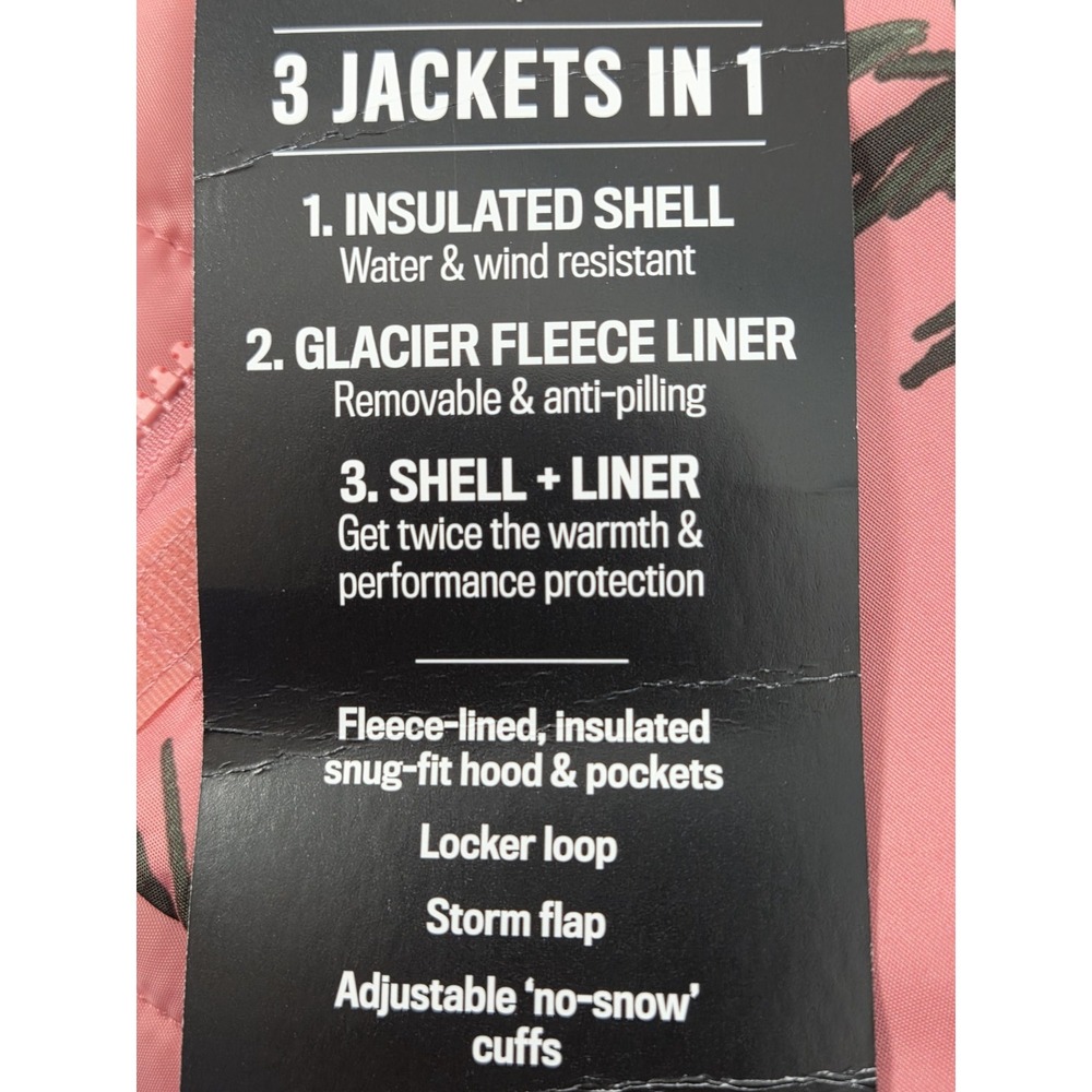 Childrens Place Girls 12-18 Mos Hooded Puffer Coat 3 in 1 Jacket Set Pink NEW - Picture 6 of 11